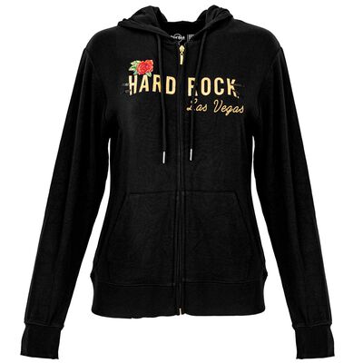 Women's Gold Foil & Roses Full Zip Hoodie Women's Gold Foil & Roses Full Zip Hoodie